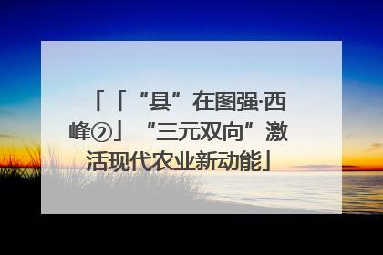 「“县”在图强·西峰②」“三元双向”激活现代农业新动能