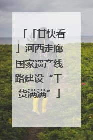 「甘快看」河西走廊国家遗产线路建设“干货满满”