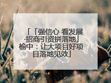 「强信心 看发展·招商引资拼落地」榆中：让大项目好项目落地见效