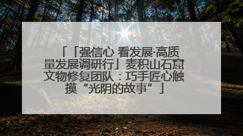 「强信心 看发展·高质量发展调研行」麦积山石窟文物修复团队：巧手匠心触摸“光阴的故事”