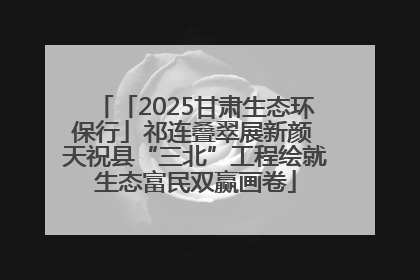 「2025甘肃生态环保行」祁连叠翠展新颜 天祝县“三北”工程绘就生态富民双赢画卷