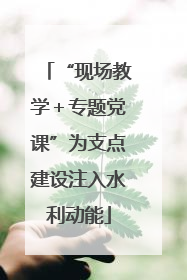 “现场教学＋专题党课”为支点建设注入水利动能