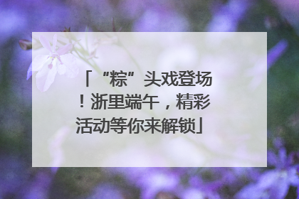 “粽”头戏登场！浙里端午，精彩活动等你来解锁