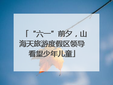 “六一”前夕，山海天旅游度假区领导看望少年儿童