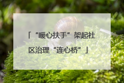 “暖心扶手”架起社区治理“连心桥”