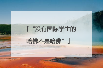 “没有国际学生的哈佛不是哈佛”