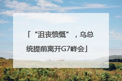 “沮丧愤慨”，乌总统提前离开G7峰会