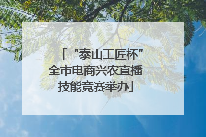 “泰山工匠杯”全市电商兴农直播技能竞赛举办