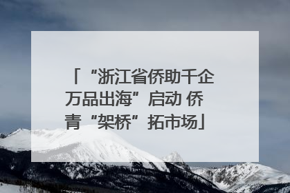 “浙江省侨助千企万品出海”启动 侨青“架桥”拓市场