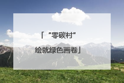 “零碳村” 绘就绿色画卷