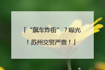 “飙车炸街”？曝光！苏州交警严查！