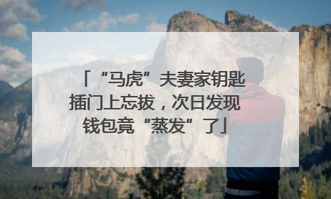 “马虎”夫妻家钥匙插门上忘拔，次日发现钱包竟“蒸发”了