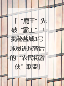 “鹿王”先破“霸王”！揭秘盐城3号球员进球背后的“农民街游侠”联盟