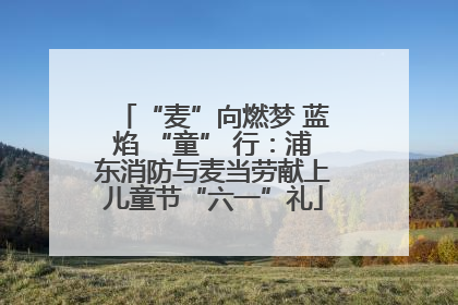 “麦”向燃梦 蓝焰 “童” 行：浦东消防与麦当劳献上儿童节“六一”礼