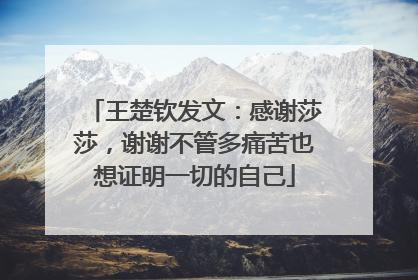 王楚钦发文：感谢莎莎，谢谢不管多痛苦也想证明一切的自己