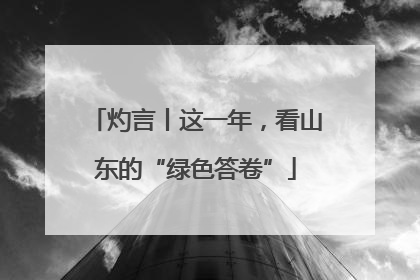 灼言丨这一年，看山东的“绿色答卷”