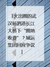 火出圈的武汉杨泗港长江大桥下“圈地收费”？城运集团回应争议