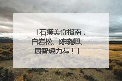 石狮美食指南，白岩松、陈晓卿、周智琛力荐！
