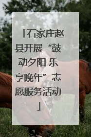石家庄赵县开展“鼓动夕阳 乐享晚年”志愿服务活动