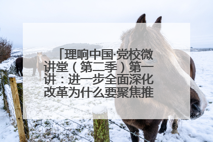 理响中国·党校微讲堂（第二季）第一讲：进一步全面深化改革为什么要聚焦推进中国式现代化