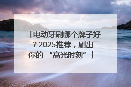 电动牙刷哪个牌子好？2025推荐，刷出你的 “高光时刻”