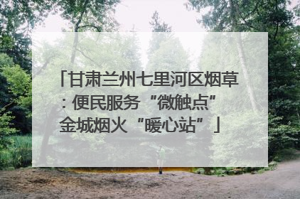 甘肃兰州七里河区烟草：便民服务“微触点” 金城烟火“暖心站”