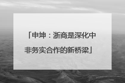 申坤：浙商是深化中非务实合作的新桥梁