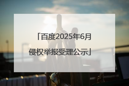 百度2025年6月侵权举报受理公示