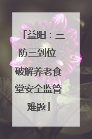 益阳：三防三到位 破解养老食堂安全监管难题
