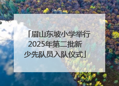眉山东坡小学举行2025年第二批新少先队员入队仪式