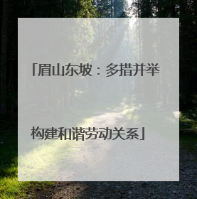眉山东坡：多措并举构建和谐劳动关系