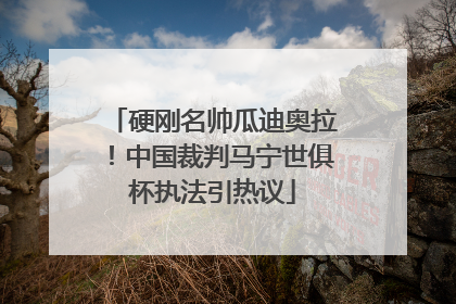 硬刚名帅瓜迪奥拉！中国裁判马宁世俱杯执法引热议