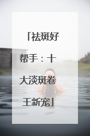 祛斑好帮手：十大淡斑卷王新宠