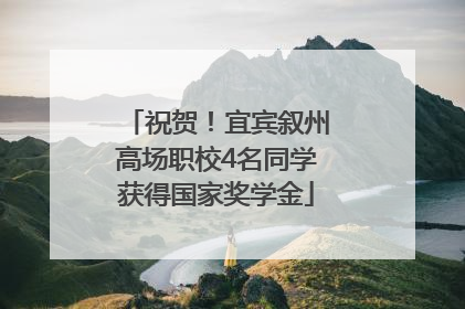 祝贺！宜宾叙州高场职校4名同学获得国家奖学金
