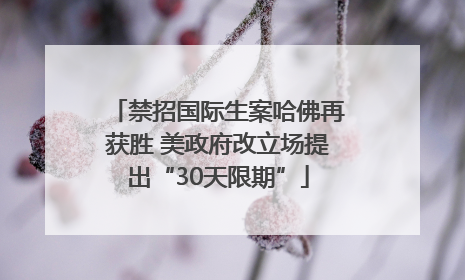 禁招国际生案哈佛再获胜 美政府改立场提出“30天限期”