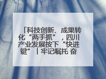 科技创新、成果转化“两手抓”，四川产业发展按下“快进键”丨牢记嘱托 奋力打造两高地两基地一屏障