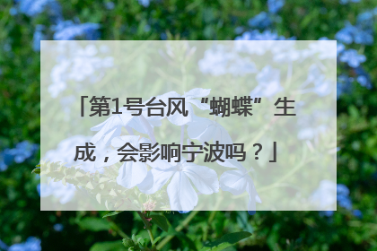 第1号台风“蝴蝶”生成，会影响宁波吗？