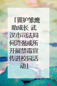翼护雏鹰助成长 武汉市司法局何湾强戒所开展禁毒宣传进校园活动