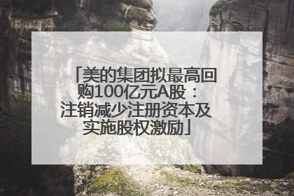美的集团拟最高回购100亿元A股：注销减少注册资本及实施股权激励