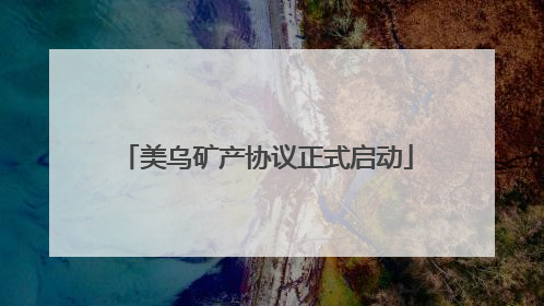 美乌矿产协议正式启动
