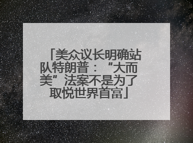 美众议长明确站队特朗普：“大而美”法案不是为了取悦世界首富