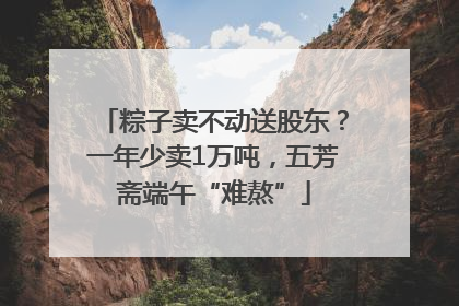 粽子卖不动送股东？一年少卖1万吨，五芳斋端午“难熬”