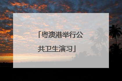 粤澳港举行公共卫生演习
