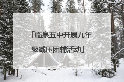 临泉五中开展九年级减压团辅活动