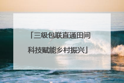 三级包联直通田间 科技赋能乡村振兴