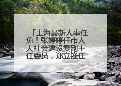 上海最新人事任免！张婷婷任市人大社会建设委副主任委员，郑立锋任市监察委委员