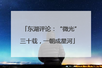 东湖评论：“微光”三十载，一朝成星河