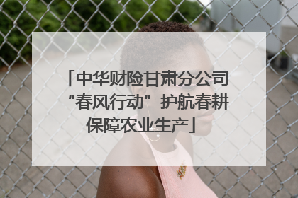 中华财险甘肃分公司“春风行动”护航春耕 保障农业生产