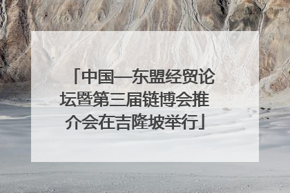 中国—东盟经贸论坛暨第三届链博会推介会在吉隆坡举行