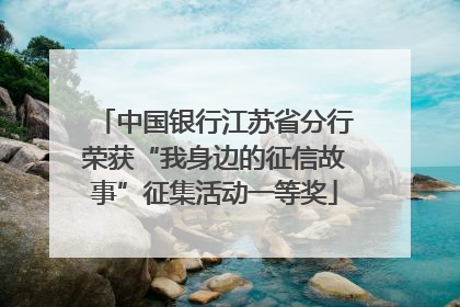 中国银行江苏省分行荣获“我身边的征信故事”征集活动一等奖